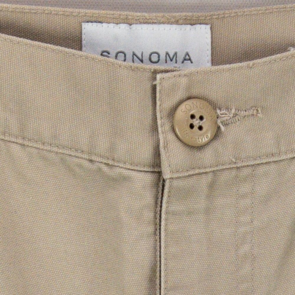 Sonoma Canas Cargo Shorts Men's 32x10 Relaxed Fit Bermuda Khaki Enzyme-Wash - Picture 2 of 11